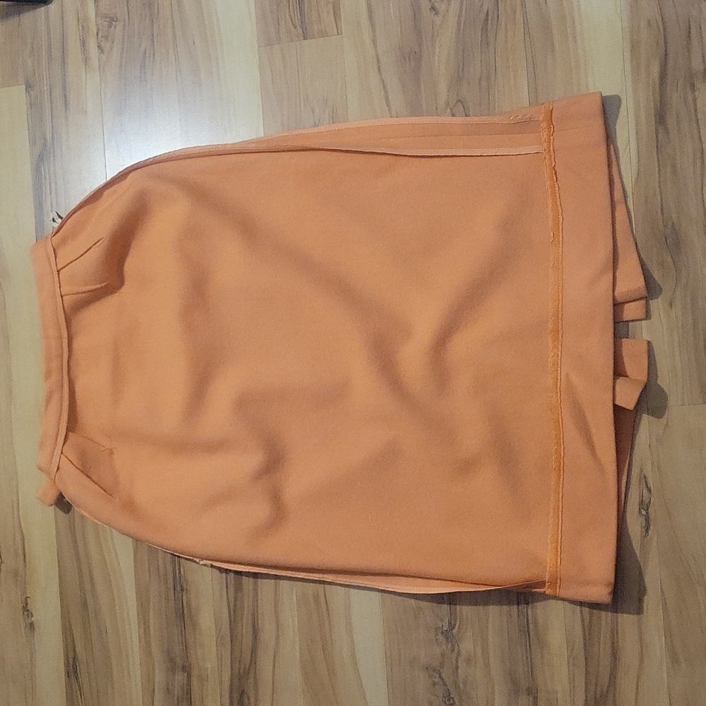 Vintage 60s 70s  Orange Wool Skirt S - Picture 7 of 10